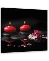 Red candles Zen stones - Wall art painting for spa | FEEBY