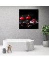 Red candles Zen stones - Wall art painting for spa | FEEBY