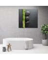 Bamboo and zen stones - Canvas painting for bathroom | FEEBY