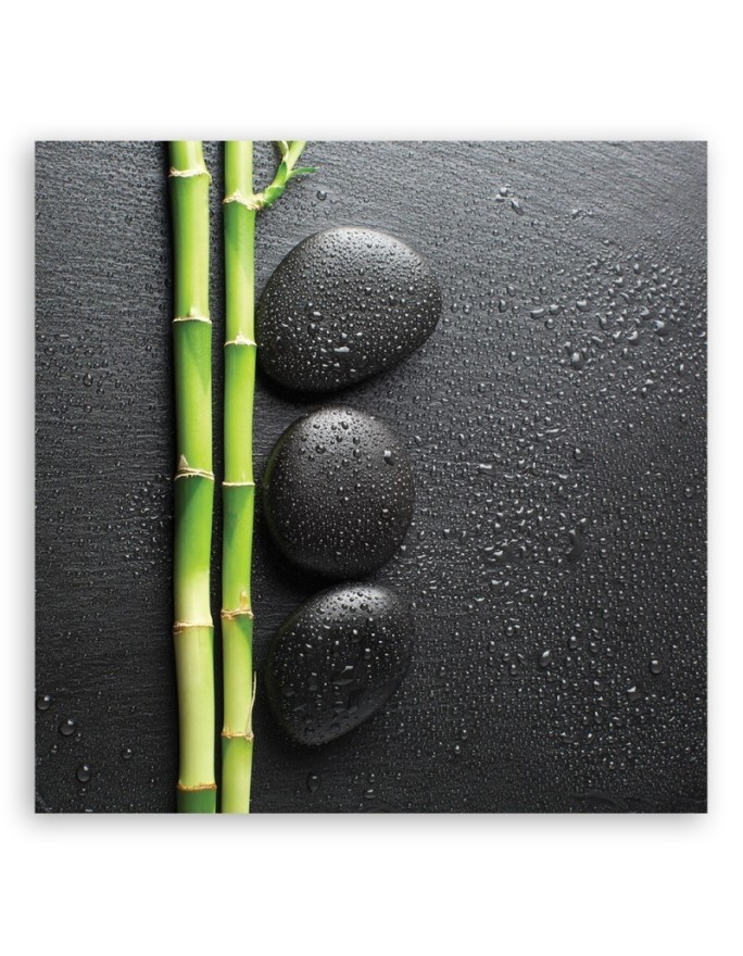 Bamboo and zen stones - Canvas painting for bathroom | FEEBY