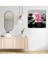 Pink flower on zen stones - Canvas prints for bathroom | FEEBY