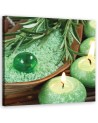 Turquoise spa candles - Picture on Canvas for the bathroom | FEEBY