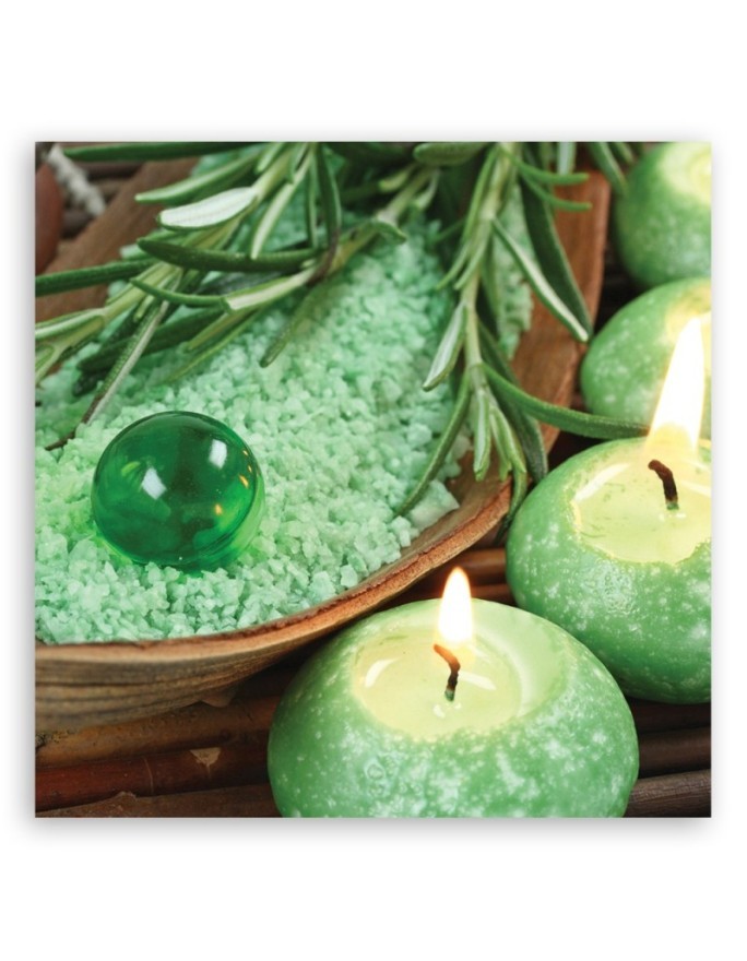 Turquoise spa candles - Picture on Canvas for the bathroom | FEEBY
