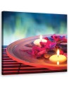 Bathroom Canvas prints decoration - Floating flowers and zen stones | FEEBY