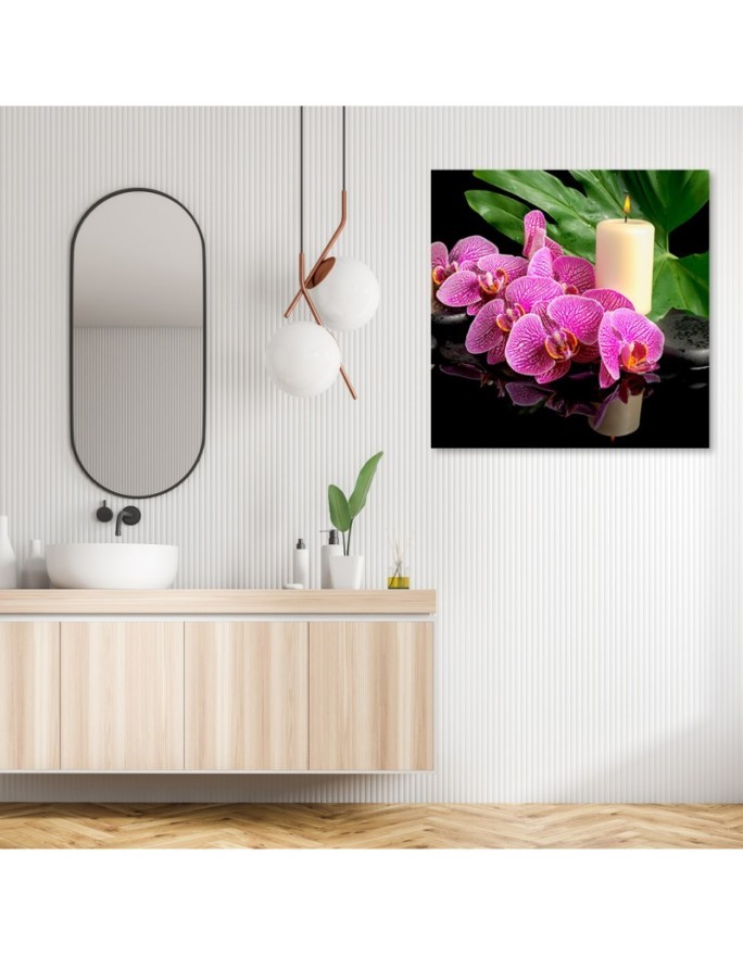 Canvas prints for living room - Pink Orchid Candles | FEEBY