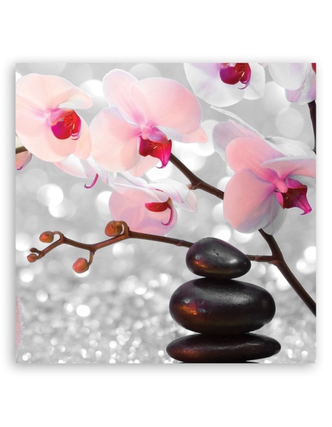 Canvas prints for bathroom - Zen stones and orchid branch | FEEBY
