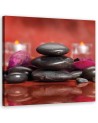 Bathroom wall art painting - Zen stones on a red background | FEEBY