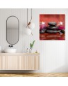 Bathroom wall art painting - Zen stones on a red background | FEEBY