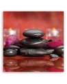 Bathroom wall art painting - Zen stones on a red background | FEEBY