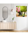 Wall Canvas painting for bathroom - Orchid candles and zen stones | FEEBY