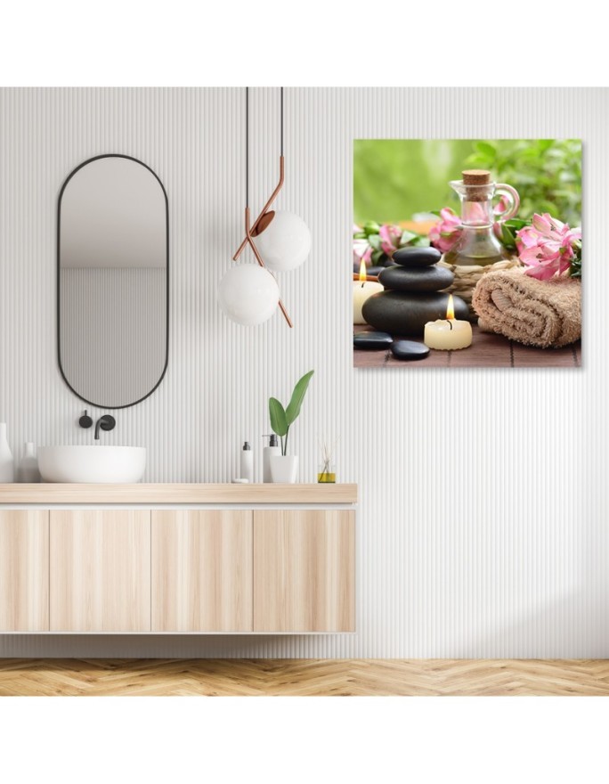 Modern Canvas painting for spa - Towel Candles Stones | FEEBY