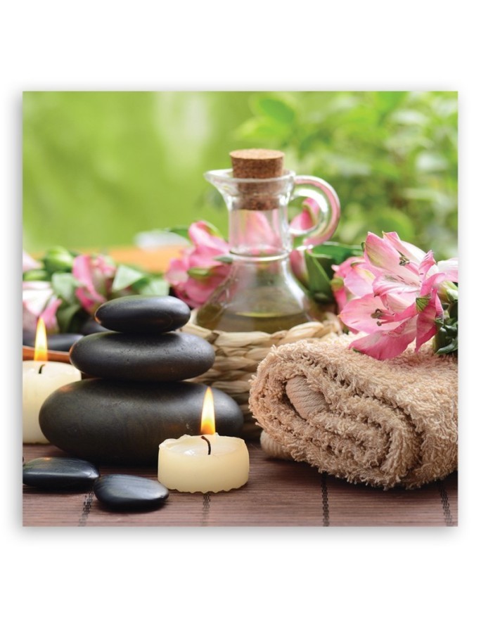 Modern Canvas painting for spa - Towel Candles Stones | FEEBY
