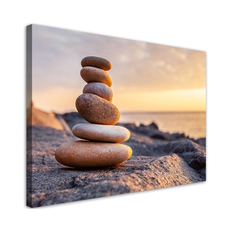 Canvas prints for the bathroom - Stones on a zen beach | FEEBY
