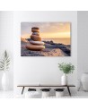 Canvas prints for the bathroom - Stones on a zen beach | FEEBY