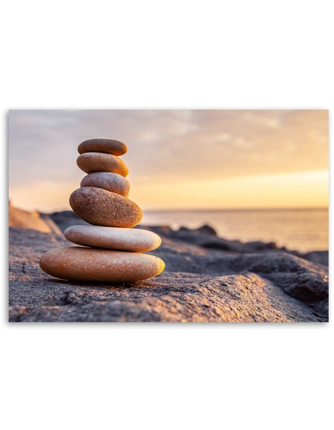 Canvas prints for the bathroom - Stones on a zen beach | FEEBY