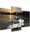 Canvas print for the living room - Buddha against a sunset background | FEEBY