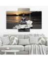 Canvas print for the living room - Buddha against a sunset background | FEEBY