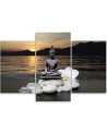 Canvas print for the living room - Buddha against a sunset background | FEEBY