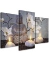 3 piece Canvas print for the office - Buddha and candles | FEEBY