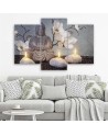 3 piece Canvas print for the office - Buddha and candles | FEEBY