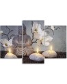 3 piece Canvas print for the office - Buddha and candles | FEEBY