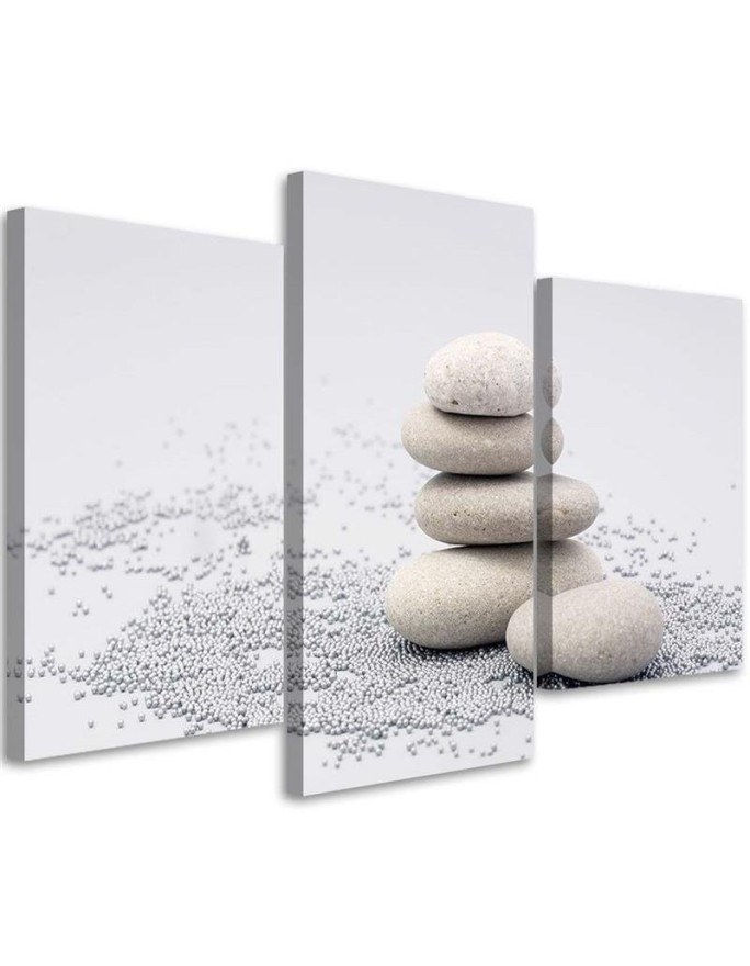 3 piece Canvas painting for spa - Zen Stones painting | FEEBY