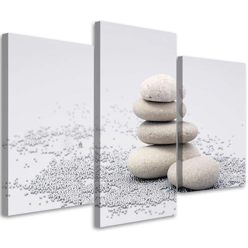 3 piece Canvas painting for spa - Zen Stones painting | FEEBY