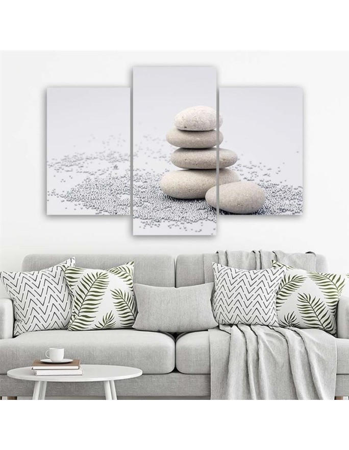 3 piece Canvas painting for spa - Zen Stones painting | FEEBY