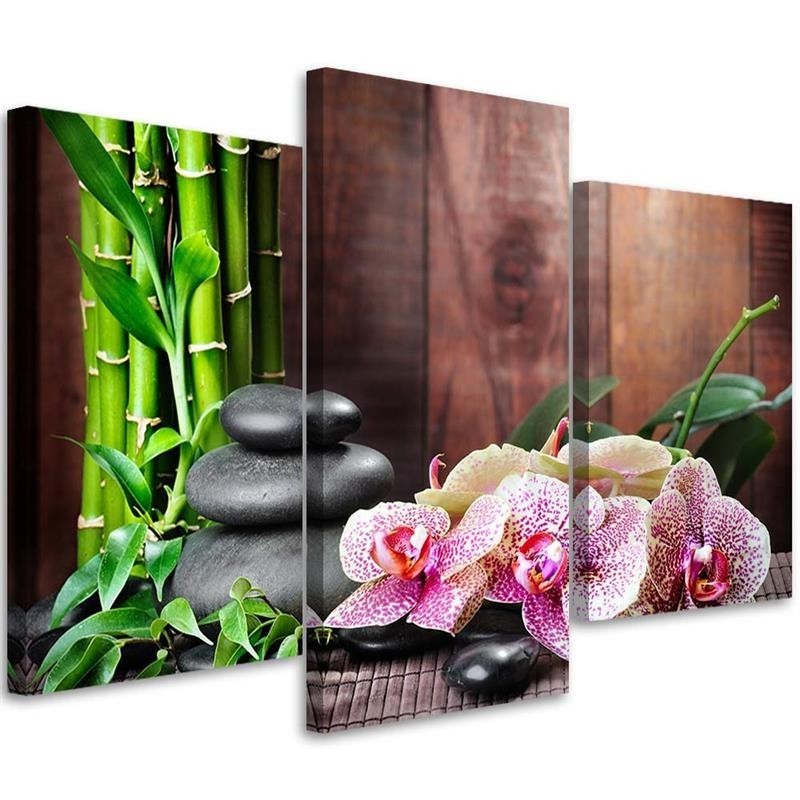 Canvas print for spa - Orchid bamboo stones - Canvas painting | FEEBY
