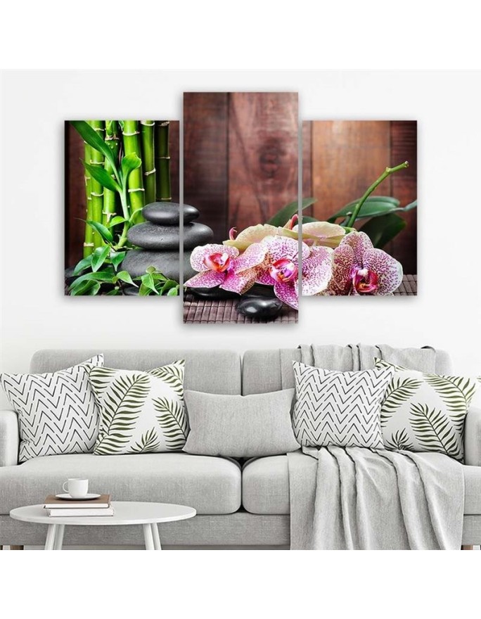 Canvas print for spa - Orchid bamboo stones - Canvas painting | FEEBY