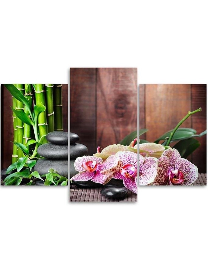 Canvas print for spa - Orchid bamboo stones - Canvas painting | FEEBY