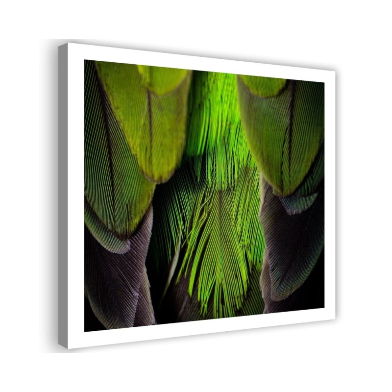 Green feathers - Bedroom, bathroom painting on canvas | FEEBY