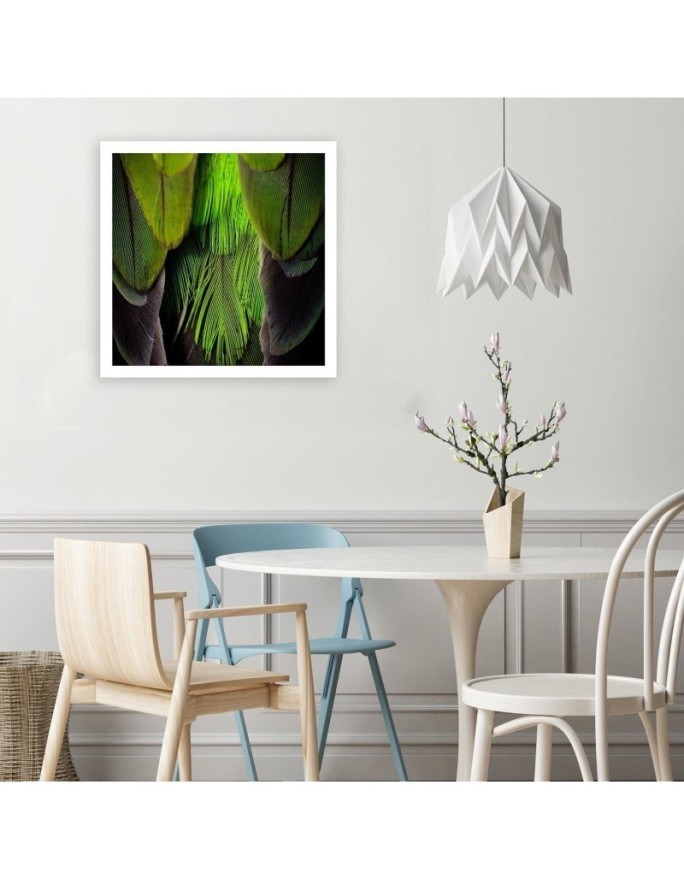 Green feathers - Bedroom, bathroom painting on canvas | FEEBY