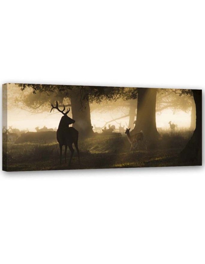 Canvas print Deer in the fog