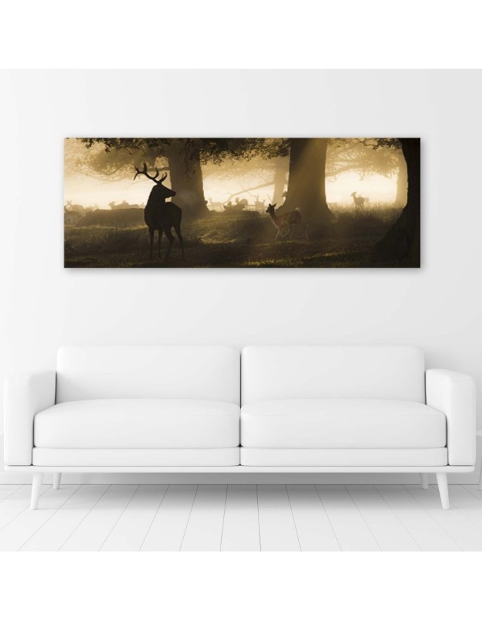 Canvas prints - Deer forest in the mist | FEEBY