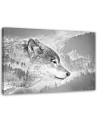 Wolf forest in the fog winter - Wall painting for the living room | FEEBY