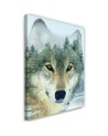 Wolf on the background of the forest - Canvas prints for the living room | FEEBY