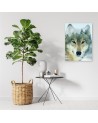 Wolf on the background of the forest - Canvas prints for the living room | FEEBY