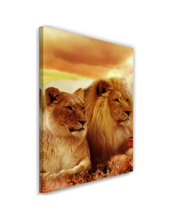 Canvas print King lion and...