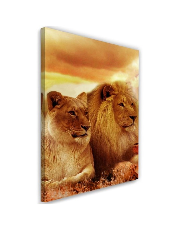 Modern canvas painting - Pair of lions | FEEBY