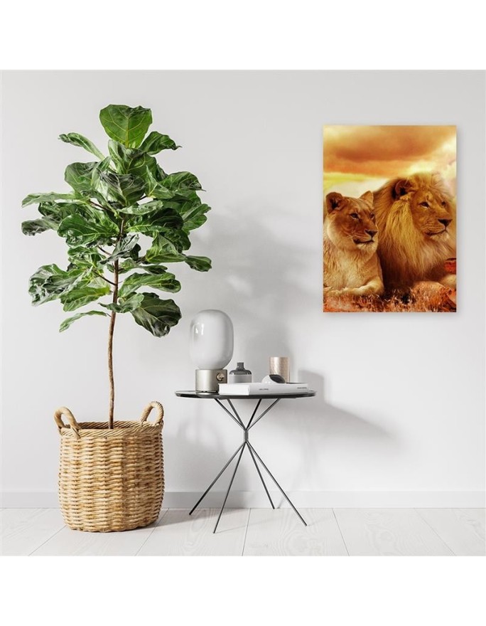 Modern canvas painting - Pair of lions | FEEBY