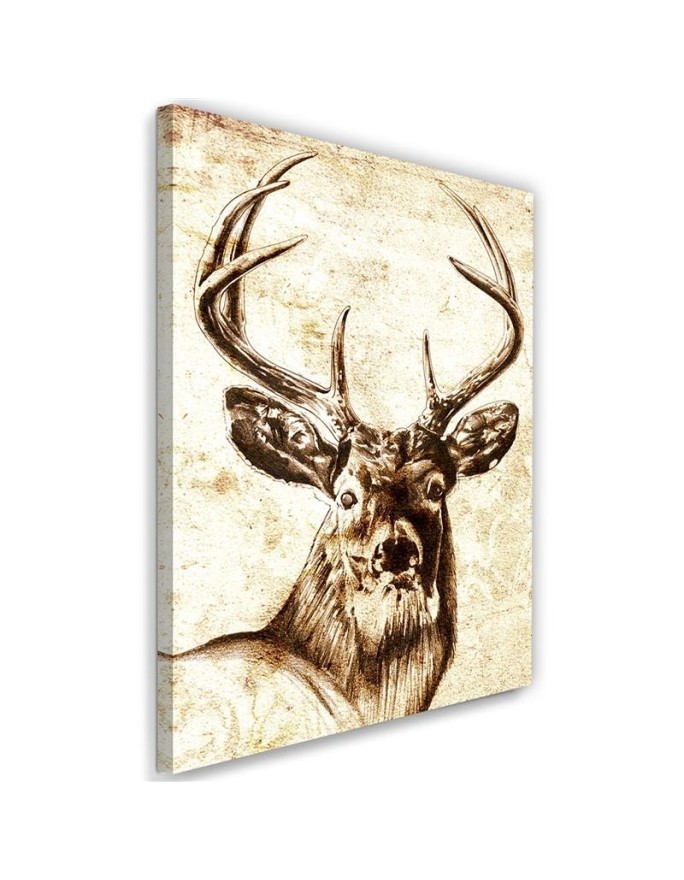 Canvas wall art painting - Painted vintage deer. Buy now| | FEEBY