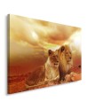 Wall art decoration - Pair of lions - Bedroom painting | FEEBY