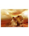 Wall art decoration - Pair of lions - Bedroom painting | FEEBY