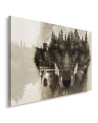 Wall art painting - Wolf against a forest background - Modern Canvas paintings | FEEBY