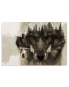 Wall art painting - Wolf against a forest background - Modern Canvas paintings | FEEBY