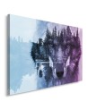 Canvas painting for bedroom - Wolf forest in purple fog | FEEBY