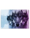 Canvas painting for bedroom - Wolf forest in purple fog | FEEBY