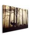 Canvas painting for the living room Animals in the forest deer and wild boar | FEEBY