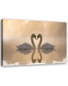 Modern Canvas painting for bedroom - Swans on a pond in the morning | FEEBY